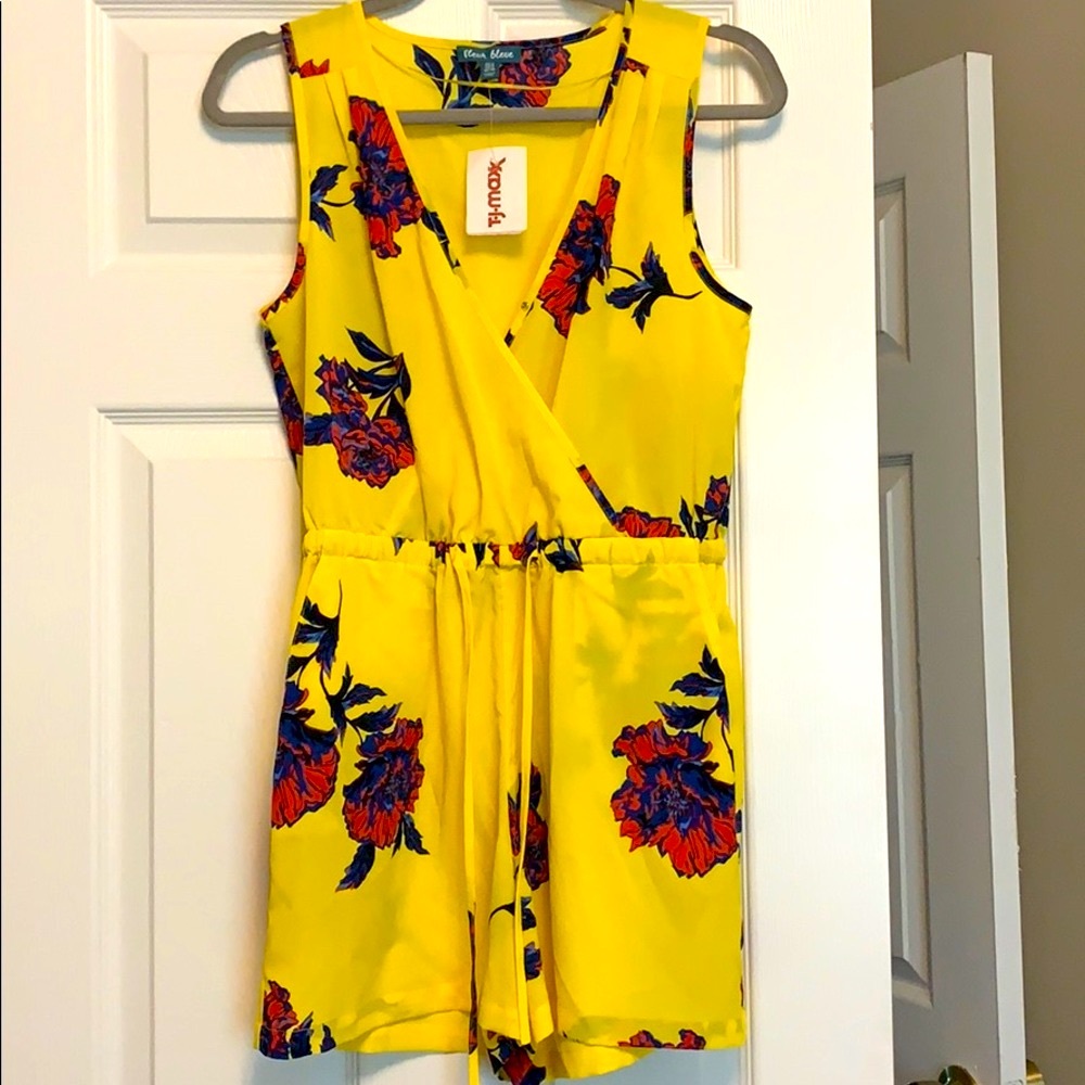 Fleur Bleue Yellow Floral Romper